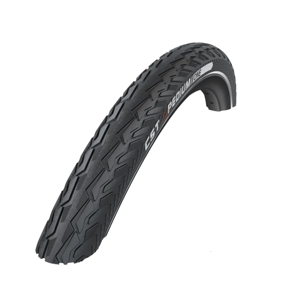CST Xpedium One, (1mm anti-lek) Kleur: Zwart met zijreflectie. 28x1 5/8x1 3/8, ETRTO 37-622