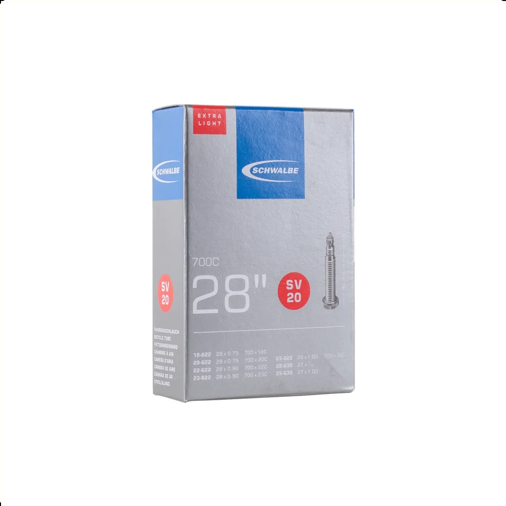 Schwalbe binnenband xtra light 28x3/4-1.00, 27/28x1.00 ETRTO 18/25-622 , 22/25-630, Presta/Frans Valve 40mm SV20