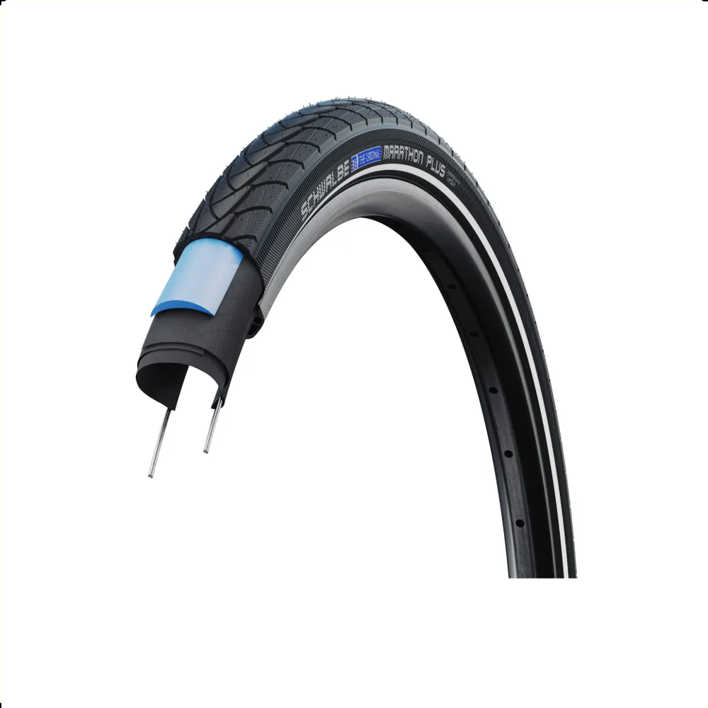 Schwalbe Marathon plus (Smartguard 5mm anti-lek), Zwart met reflectie, 28x1.40, ETRTO 37-622