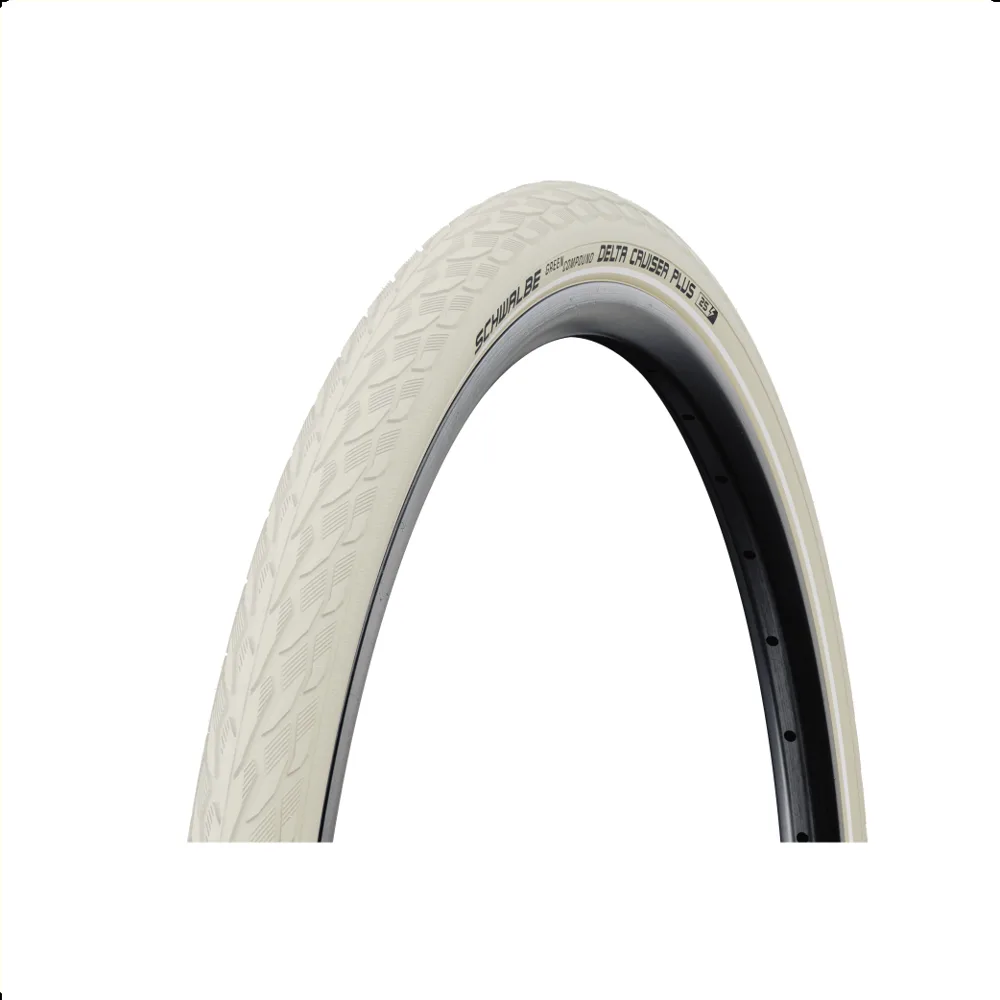 Schwalbe Delta Cruiser Plus (Puncture-guard) Twinskin, Creme met reflectie, 28x1.40, ETRTO 37-622