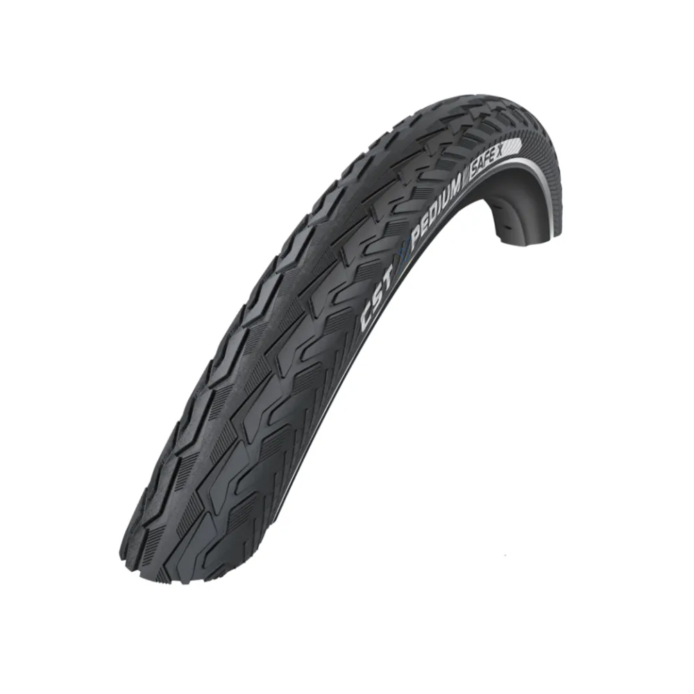 Cst Xpedium safe (3mm anti-lek) zwart met reflectie. 28x1 5/8x1 3/8 ETRTO 37-622