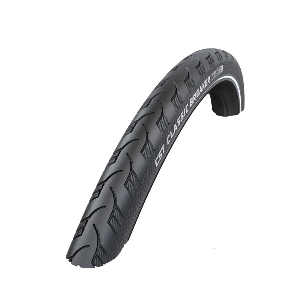 CST Classic Breaker (1mm anti-lek) zwart met reflectie. 26x1 3/8, ETRTO 37-590