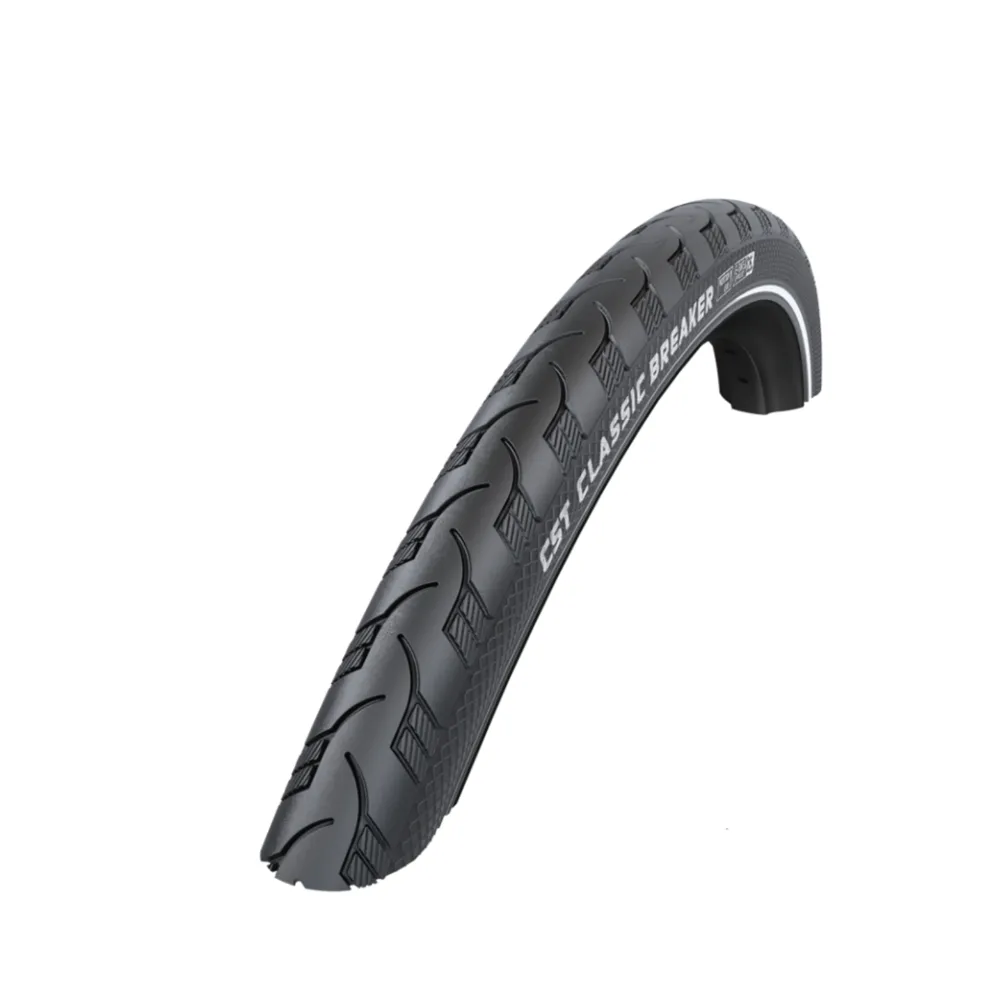 CST Classic Breaker (1mm anti-lek) zwart met reflectie. 28x1.10 ETRTO 28-622