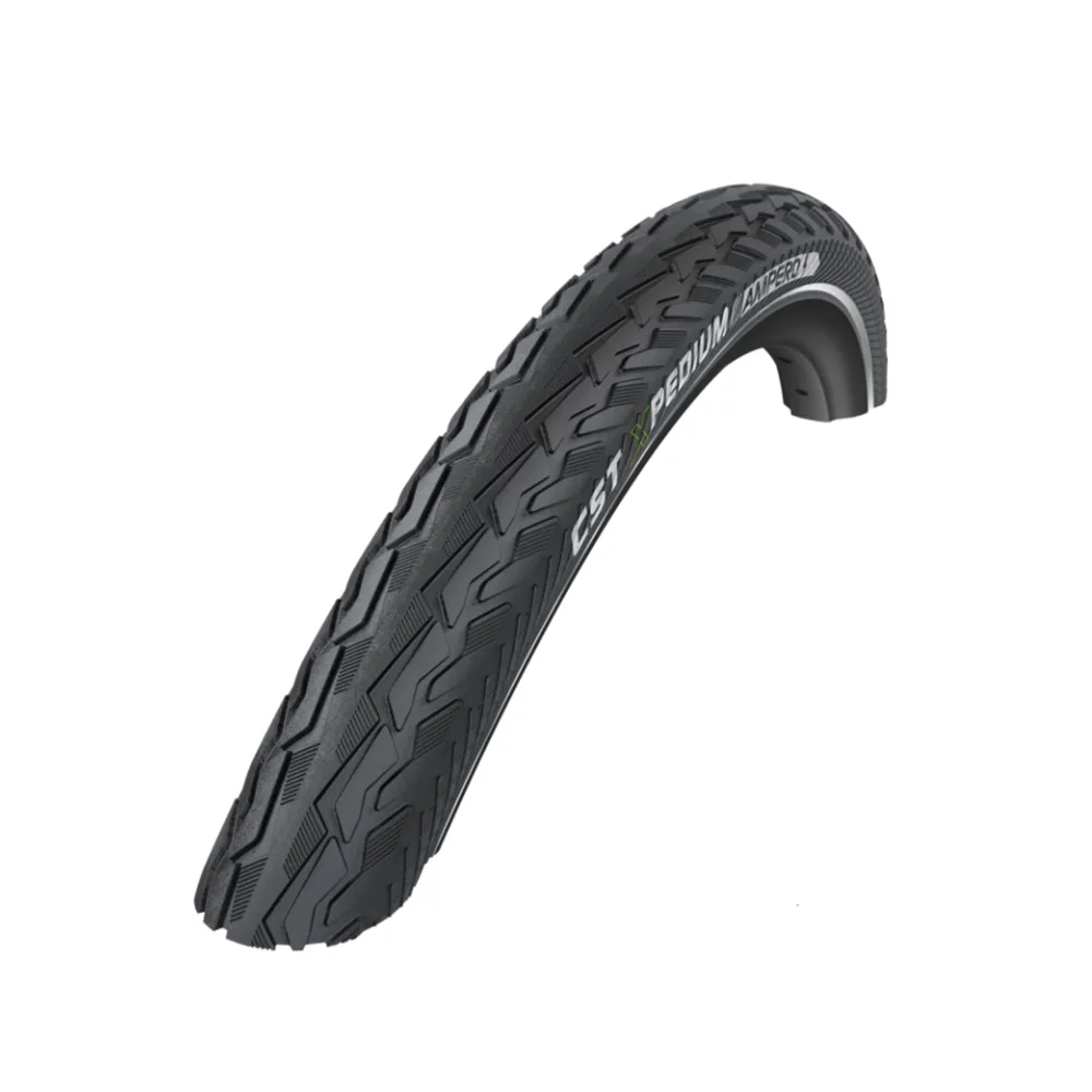 CST Xpedium Ampero (2mm anti-lek) Zwart met reflectie. 28x1.75, ETRTO 47-622