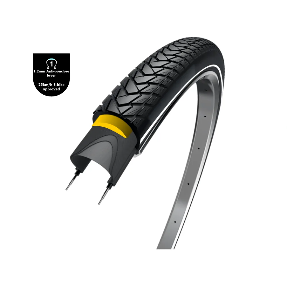 WOLFF Traveller (1.2mm anti leklaag), zwart met reflectie, 28x1.75, ETRTO 47-622