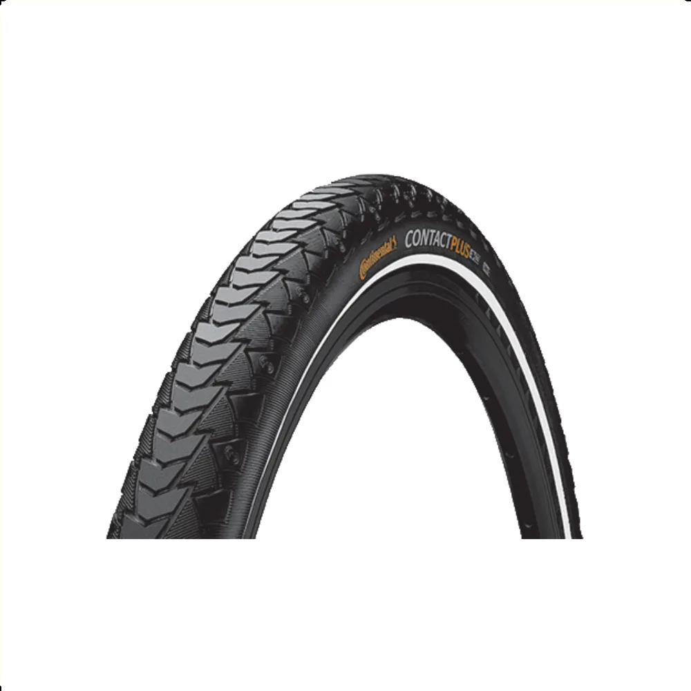 Continental Contact Plus buitenband, Zwart met reflectie, 28x1 5/8x1 3/8, ETRTO 37-622 (50km/h E-Bike approved)