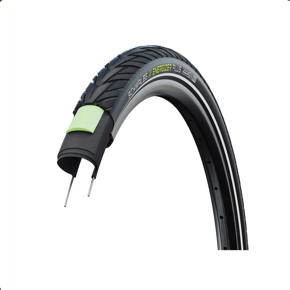 Schwalbe Energizer Plus (Greenguard 3mm anti-lek), Zwart met reflectie, 28x2.15 ETRTO 55-622