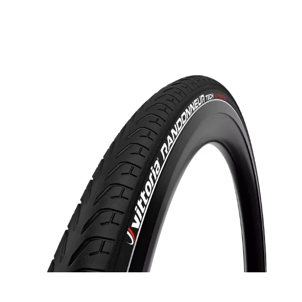 buitenband Vittoria Randonneur tech 37-622 Rigid D (anti-lek laag 3MM), Zwart met zwarte reflectie* 28x1.5/8x 1 3/8, ETRTO 37-622